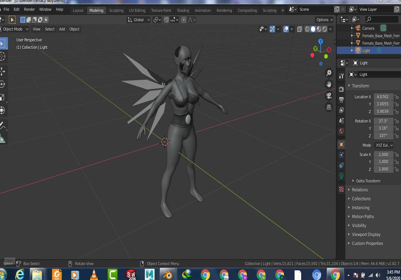 Anime Character Modeling Design